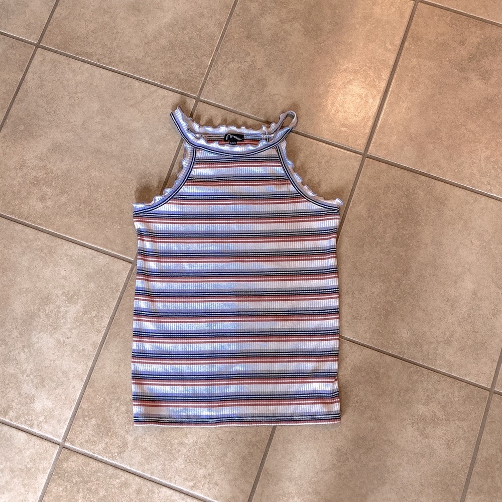 striped halter tank